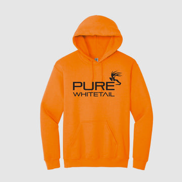 Pure Whitetail Logo Hoodie - Safety Orange