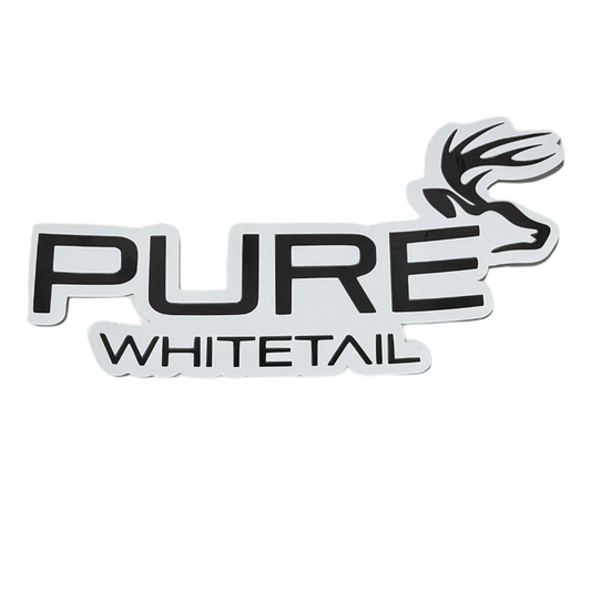 8” White ALL NEW Pure Whitetail Logo Sticker