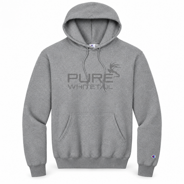 Pure Whitetail Logo Hoodie - Grey