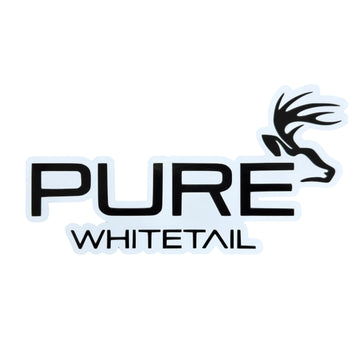 8” White ALL NEW Pure Whitetail Logo Sticker