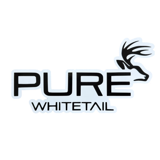 8” White ALL NEW Pure Whitetail Logo Sticker
