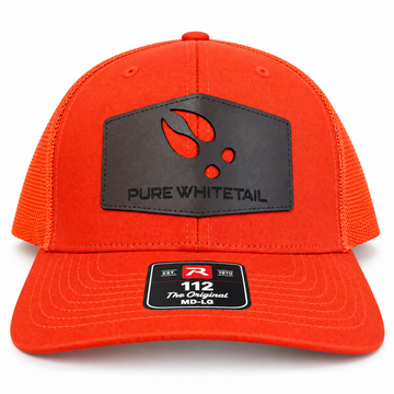 Pure Whitetail Buck Track Leather Patch - Orange/Orange