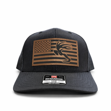 Pure Whitetail Leather Patch Flag Hat