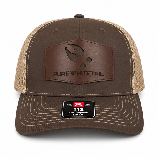 Pure Whitetail Buck Track Leather Patch - Brown/Tan