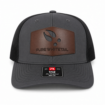 Pure Whitetail Buck Track Leather Patch - Grey/Black