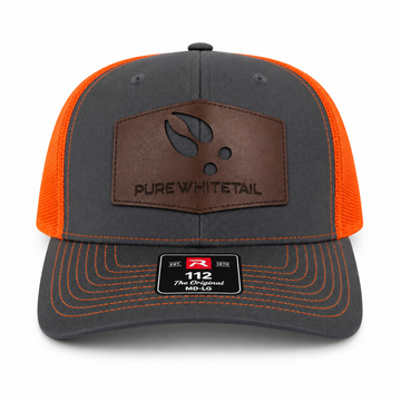 Pure Whitetail Buck Track Leather Patch - Grey/Orange