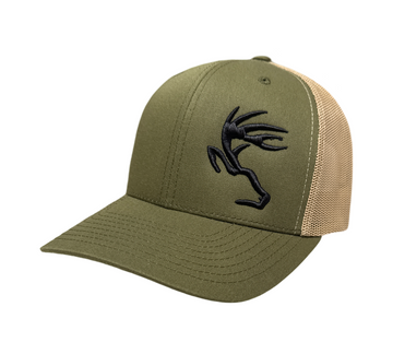 Pure Whitetail Olive Green/Tan Buckhead Snapback