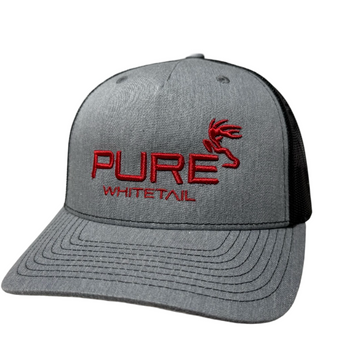 Pure Whitetail Grey/Red Snapback #H03